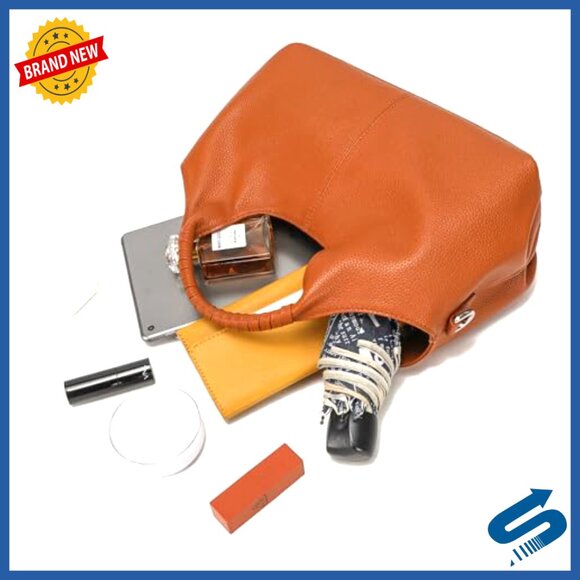 Genuine Leather Hobo Tote Bag with Adjustable Straps